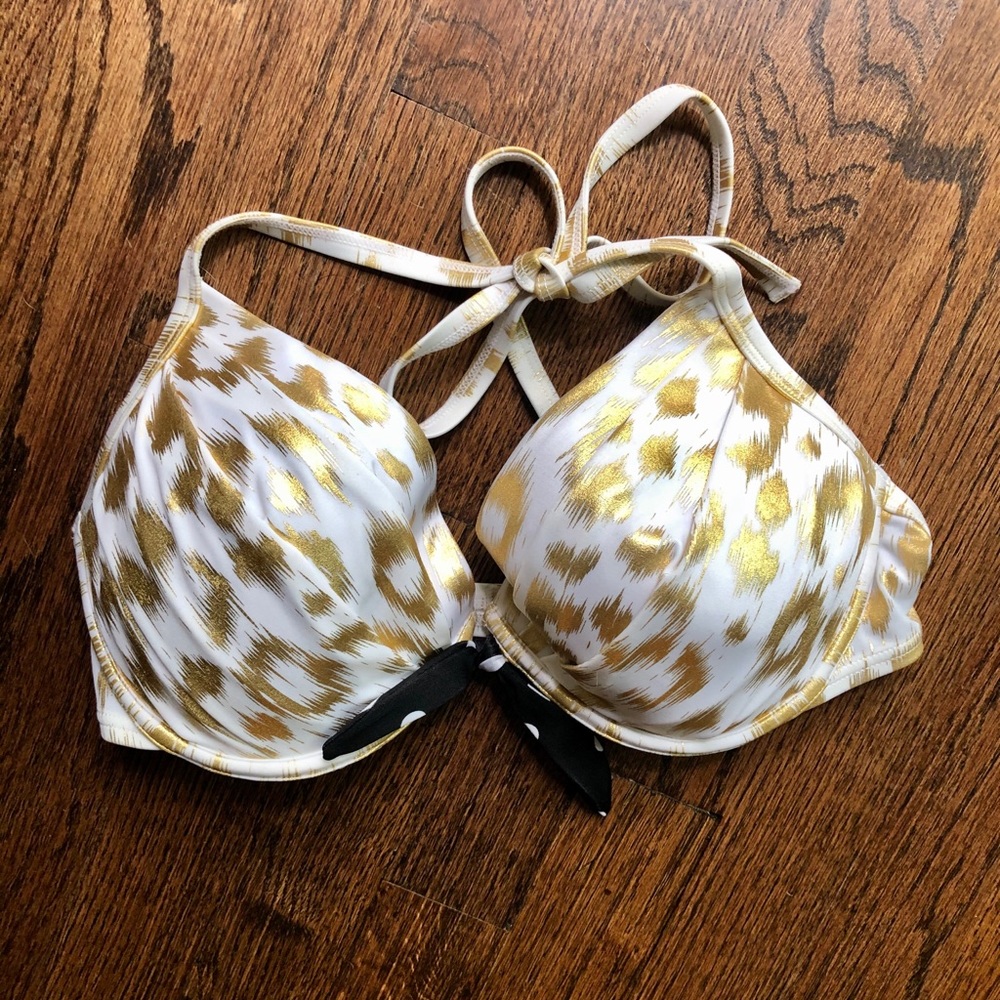 Victoria’s Secret - Metallic Gold Print Bikini Top